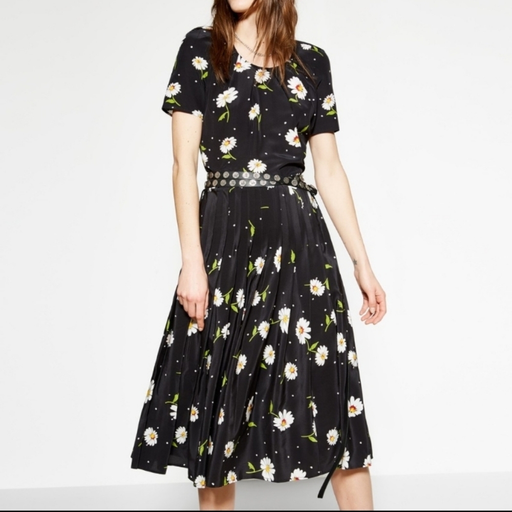The Kooples Daisy Love Print Midi Silk Dress Sz S